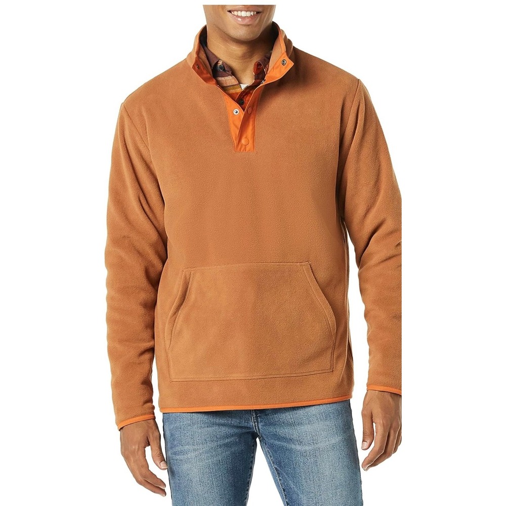 Amazon Essentials Men's Snap-Front Pullover Polar‎ Fleece Jacket XS